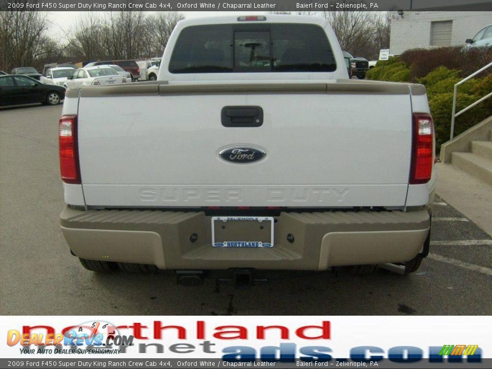 2009 Ford F450 Super Duty King Ranch Crew Cab 4x4 Oxford White / Chaparral Leather Photo #3