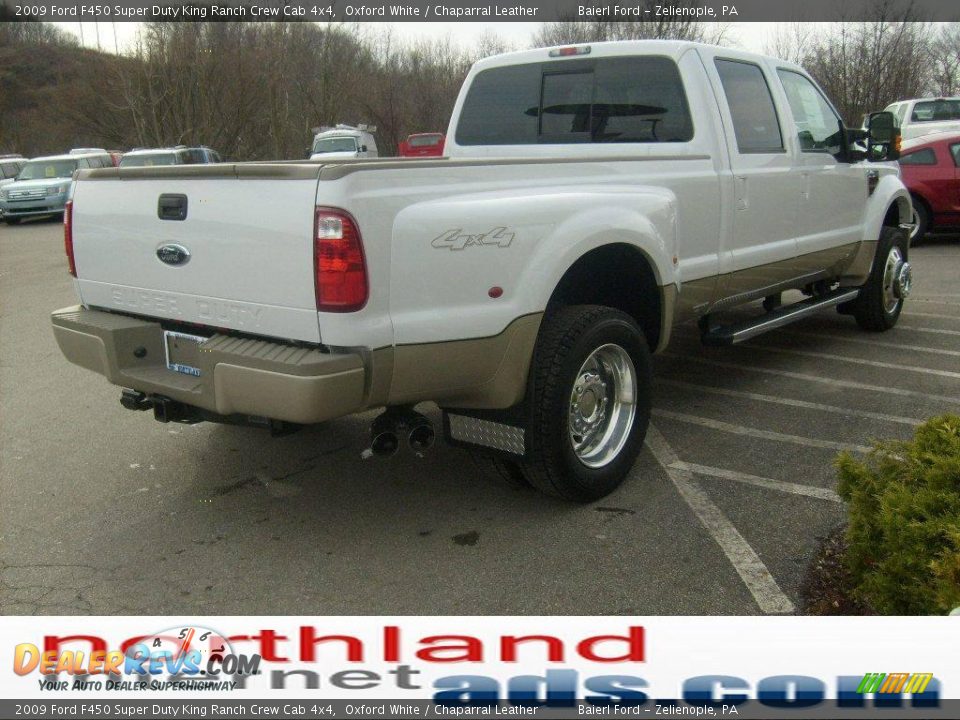 2009 Ford F450 Super Duty King Ranch Crew Cab 4x4 Oxford White / Chaparral Leather Photo #4