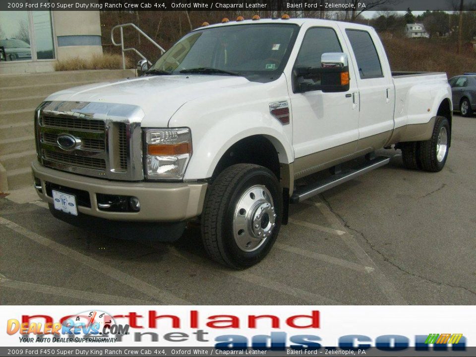 2009 Ford F450 Super Duty King Ranch Crew Cab 4x4 Oxford White / Chaparral Leather Photo #7