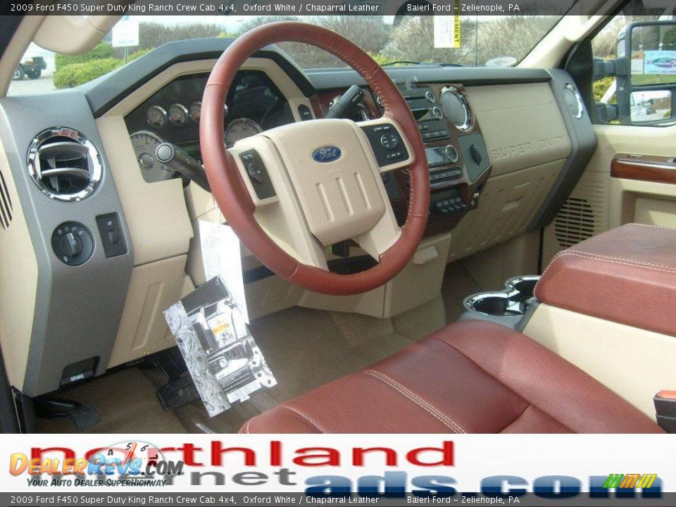 2009 Ford F450 Super Duty King Ranch Crew Cab 4x4 Oxford White / Chaparral Leather Photo #10