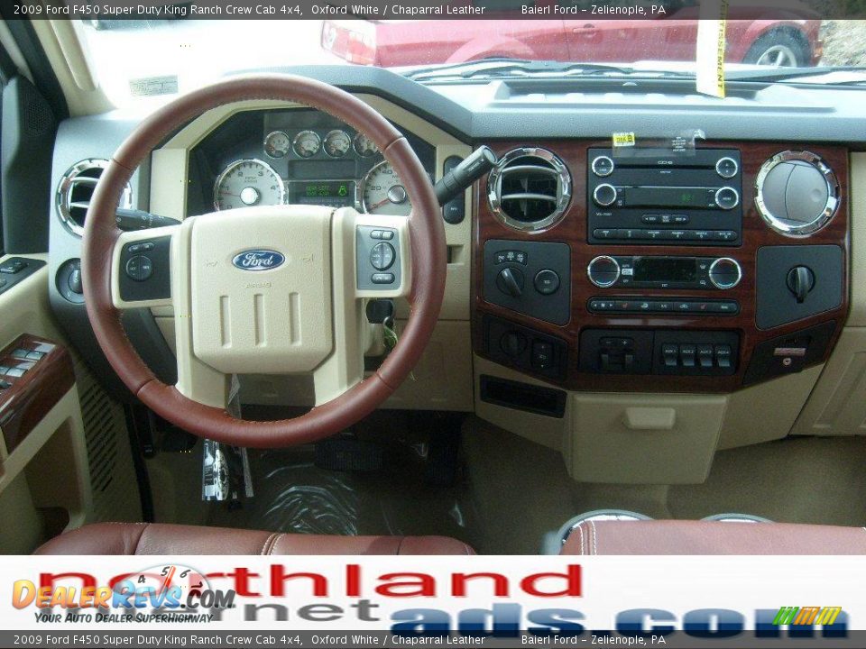 2009 Ford F450 Super Duty King Ranch Crew Cab 4x4 Oxford White / Chaparral Leather Photo #14