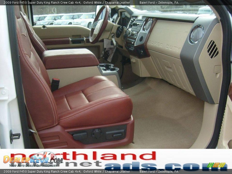 2009 Ford F450 Super Duty King Ranch Crew Cab 4x4 Oxford White / Chaparral Leather Photo #17