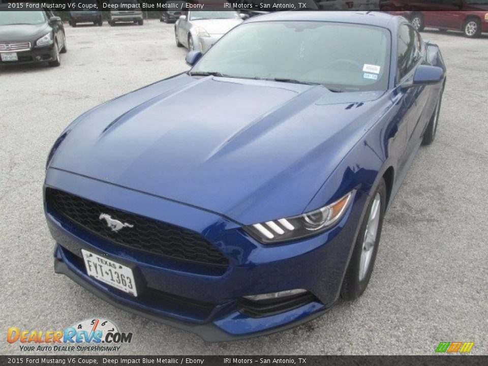 2015 Ford Mustang V6 Coupe Deep Impact Blue Metallic / Ebony Photo #16