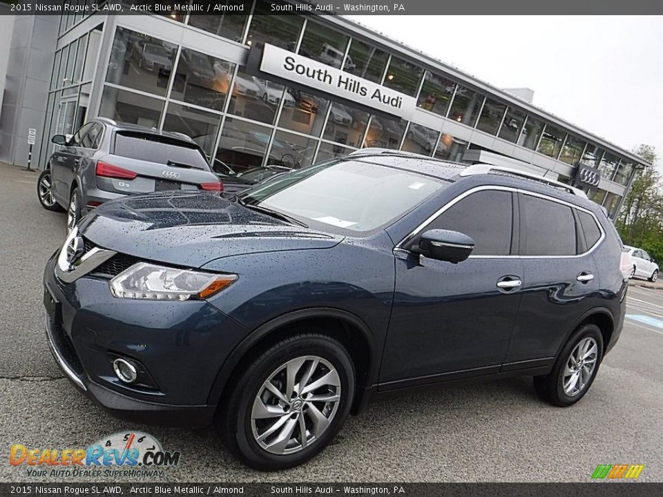 2015 Nissan Rogue SL AWD Arctic Blue Metallic / Almond Photo #1