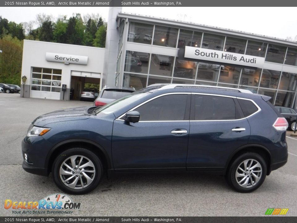 2015 Nissan Rogue SL AWD Arctic Blue Metallic / Almond Photo #2