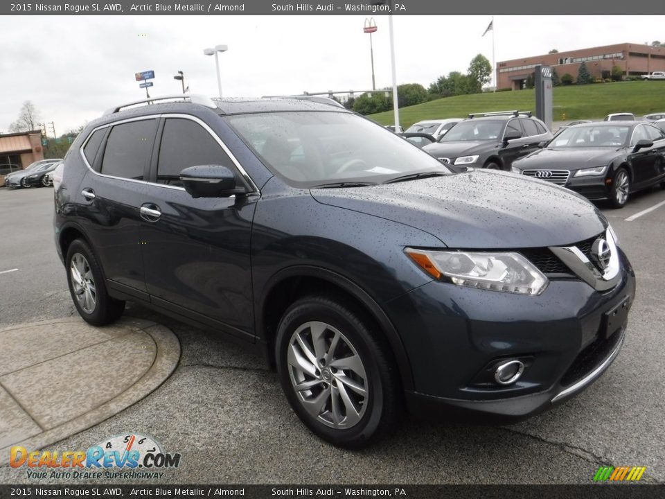 2015 Nissan Rogue SL AWD Arctic Blue Metallic / Almond Photo #7