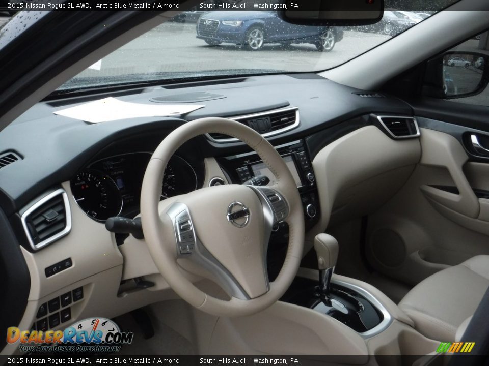 2015 Nissan Rogue SL AWD Arctic Blue Metallic / Almond Photo #18