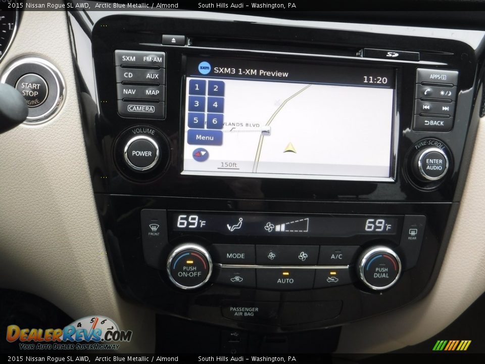 2015 Nissan Rogue SL AWD Arctic Blue Metallic / Almond Photo #22