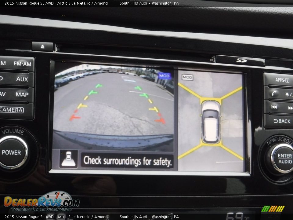 2015 Nissan Rogue SL AWD Arctic Blue Metallic / Almond Photo #23