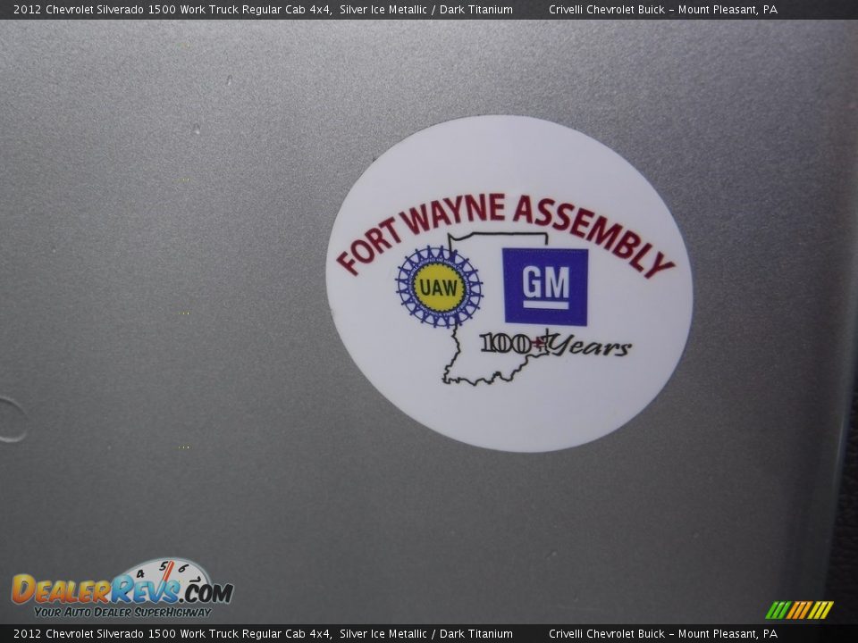 2012 Chevrolet Silverado 1500 Work Truck Regular Cab 4x4 Silver Ice Metallic / Dark Titanium Photo #25