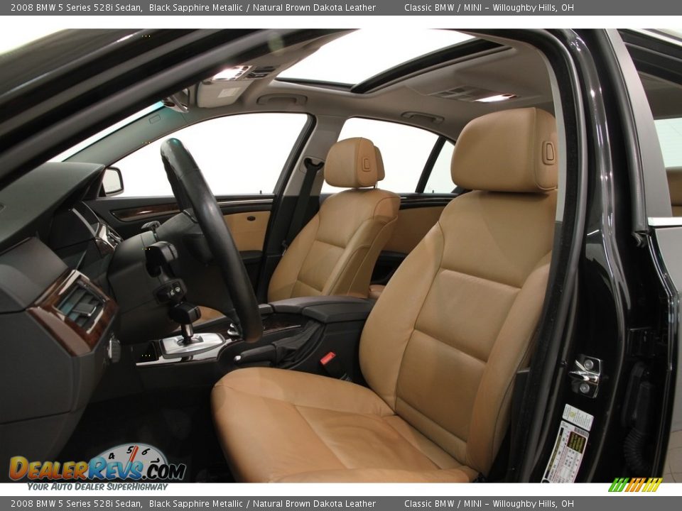 2008 BMW 5 Series 528i Sedan Black Sapphire Metallic / Natural Brown Dakota Leather Photo #5