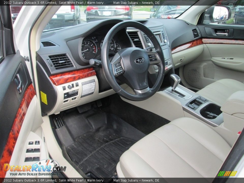 2012 Subaru Outback 3.6R Limited Satin White Pearl / Warm Ivory Photo #11