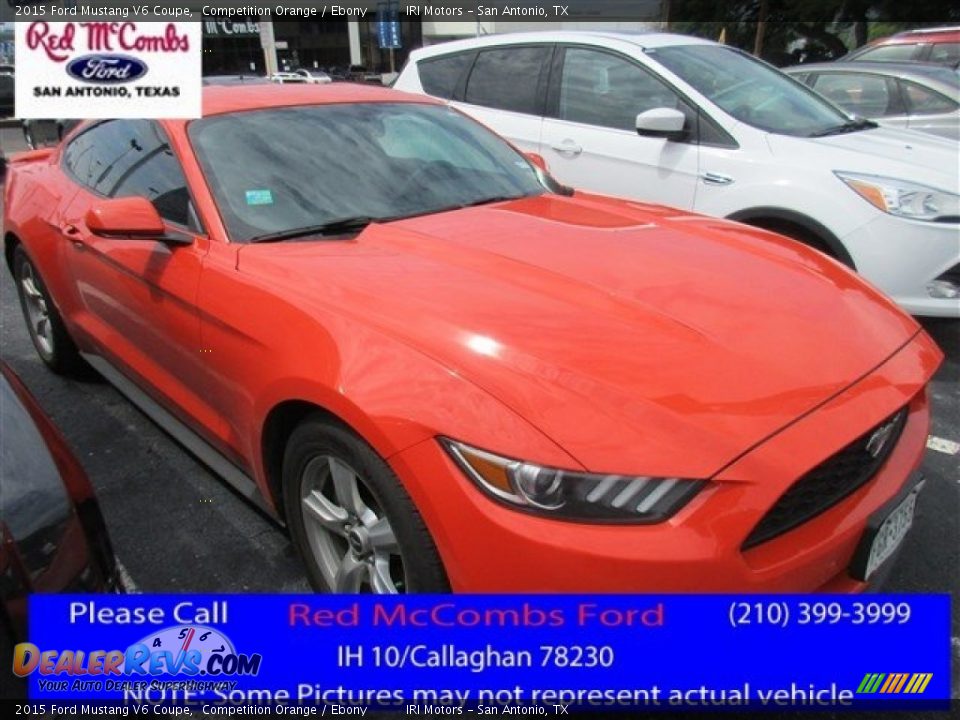 2015 Ford Mustang V6 Coupe Competition Orange / Ebony Photo #1