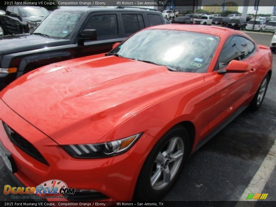 2015 Ford Mustang V6 Coupe Competition Orange / Ebony Photo #2