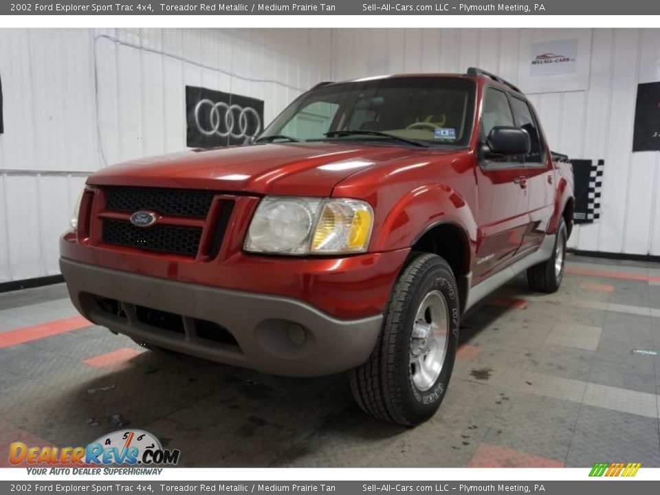 2002 Ford Explorer Sport Trac 4x4 Toreador Red Metallic / Medium Prairie Tan Photo #3