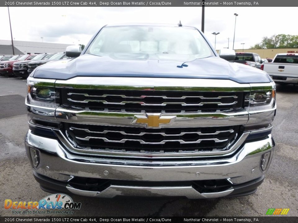 2016 Chevrolet Silverado 1500 LTZ Crew Cab 4x4 Deep Ocean Blue Metallic / Cocoa/Dune Photo #2