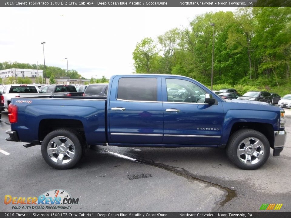 2016 Chevrolet Silverado 1500 LTZ Crew Cab 4x4 Deep Ocean Blue Metallic / Cocoa/Dune Photo #4