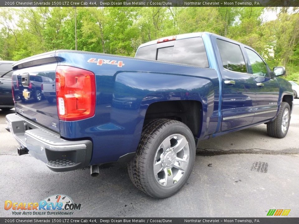 2016 Chevrolet Silverado 1500 LTZ Crew Cab 4x4 Deep Ocean Blue Metallic / Cocoa/Dune Photo #5