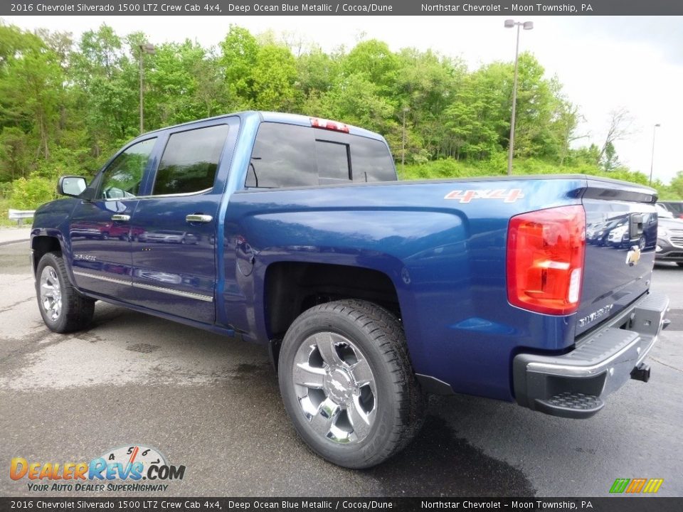 2016 Chevrolet Silverado 1500 LTZ Crew Cab 4x4 Deep Ocean Blue Metallic / Cocoa/Dune Photo #7