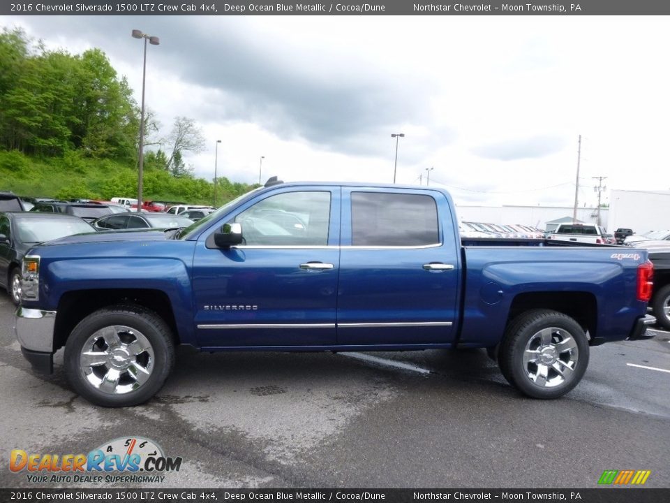 2016 Chevrolet Silverado 1500 LTZ Crew Cab 4x4 Deep Ocean Blue Metallic / Cocoa/Dune Photo #8