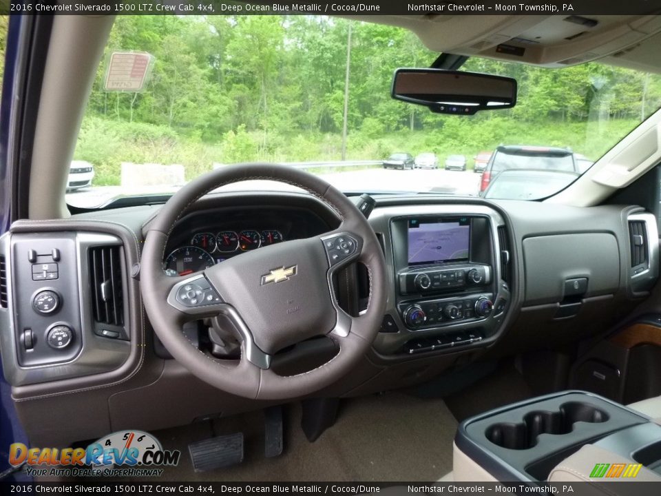 2016 Chevrolet Silverado 1500 LTZ Crew Cab 4x4 Deep Ocean Blue Metallic / Cocoa/Dune Photo #12