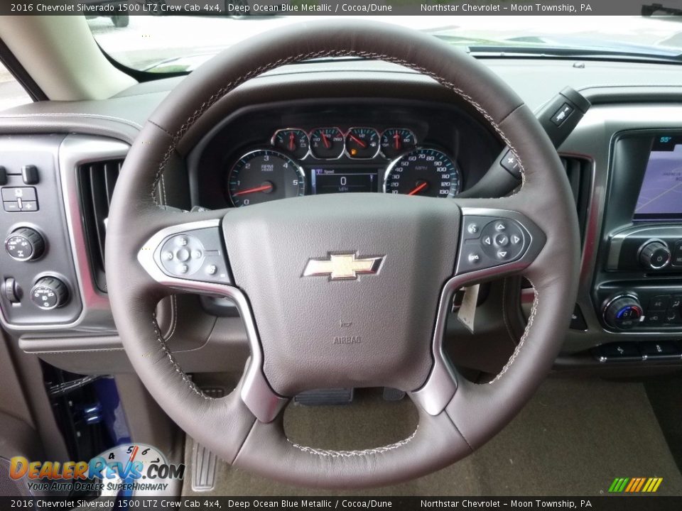 2016 Chevrolet Silverado 1500 LTZ Crew Cab 4x4 Deep Ocean Blue Metallic / Cocoa/Dune Photo #16