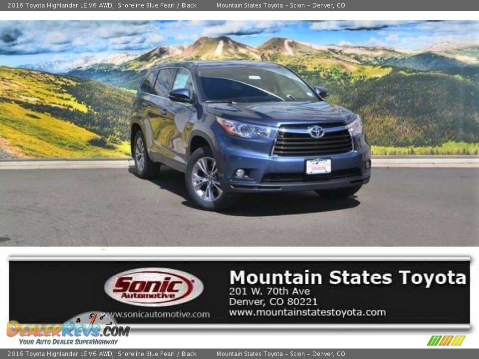 2016 Toyota Highlander LE V6 AWD Shoreline Blue Pearl / Black Photo #1