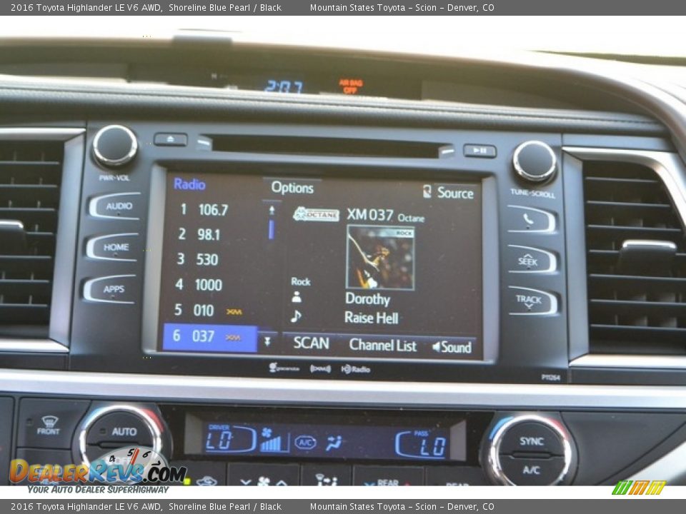 2016 Toyota Highlander LE V6 AWD Shoreline Blue Pearl / Black Photo #6