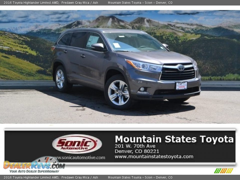 2016 Toyota Highlander Limited AWD Predawn Gray Mica / Ash Photo #1