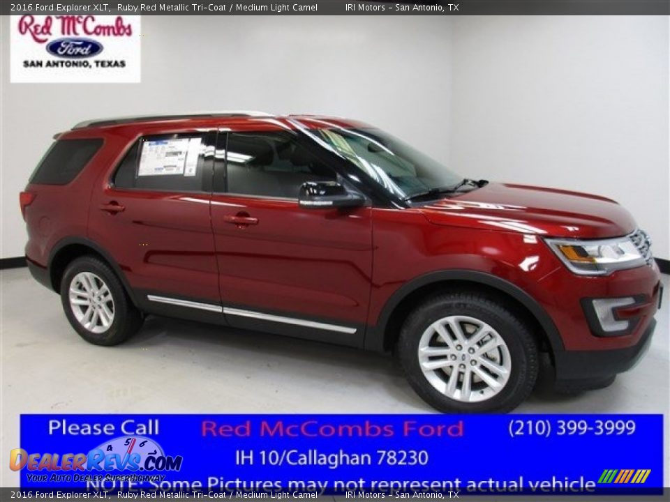 2016 Ford Explorer XLT Ruby Red Metallic Tri-Coat / Medium Light Camel Photo #1