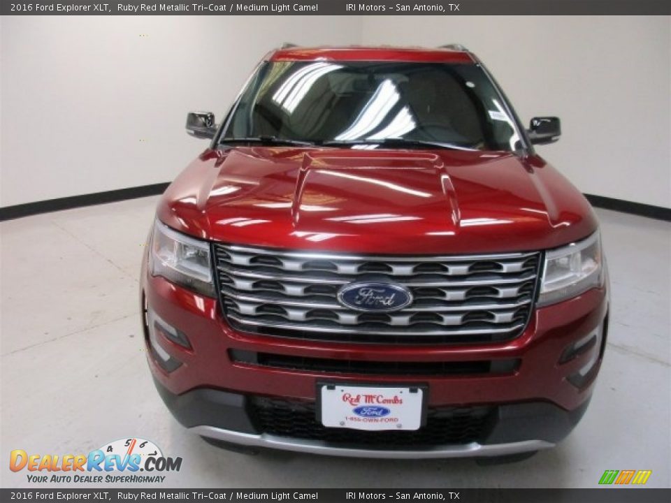 2016 Ford Explorer XLT Ruby Red Metallic Tri-Coat / Medium Light Camel Photo #3