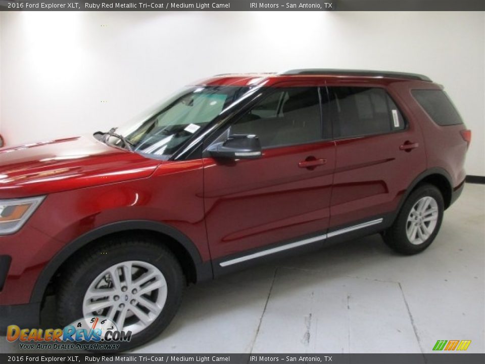 2016 Ford Explorer XLT Ruby Red Metallic Tri-Coat / Medium Light Camel Photo #5