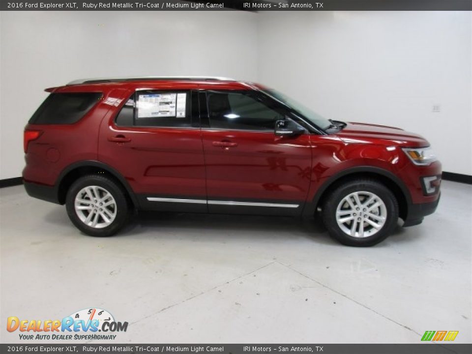2016 Ford Explorer XLT Ruby Red Metallic Tri-Coat / Medium Light Camel Photo #12