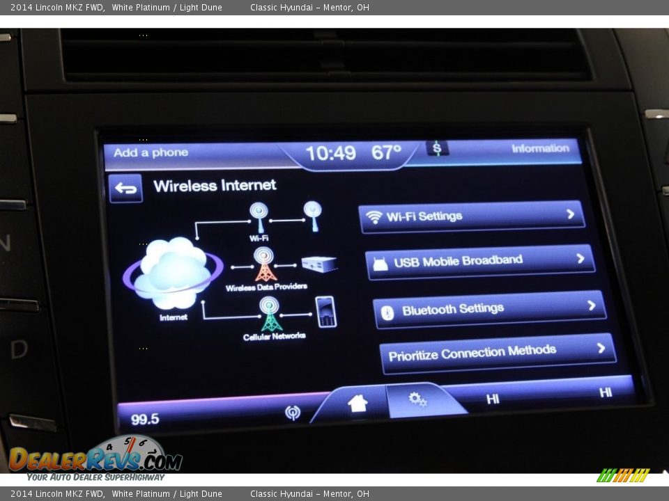 2014 Lincoln MKZ FWD White Platinum / Light Dune Photo #10