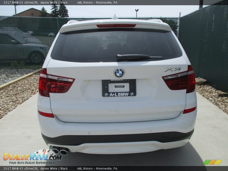 2017 BMW X3 xDrive28i Alpine White / Black Photo #9