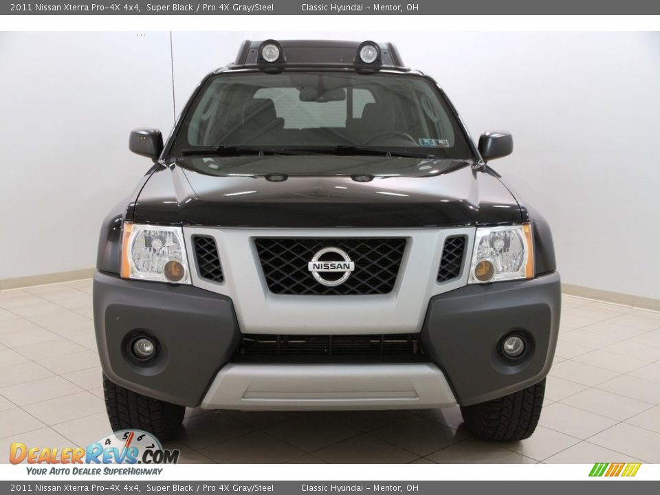 2011 Nissan Xterra Pro-4X 4x4 Super Black / Pro 4X Gray/Steel Photo #2