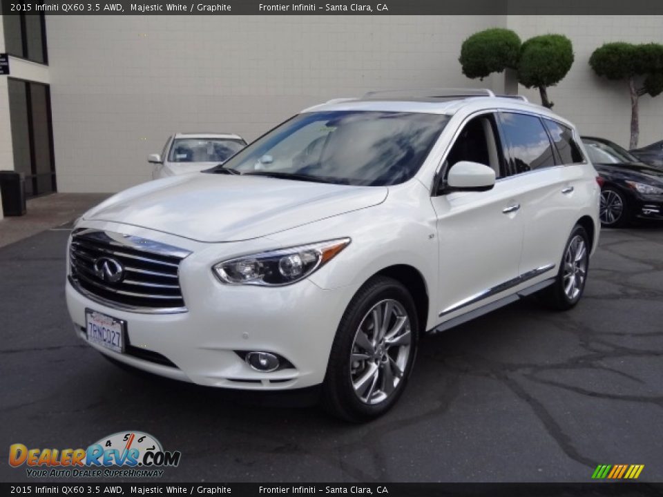 2015 Infiniti QX60 3.5 AWD Majestic White / Graphite Photo #1