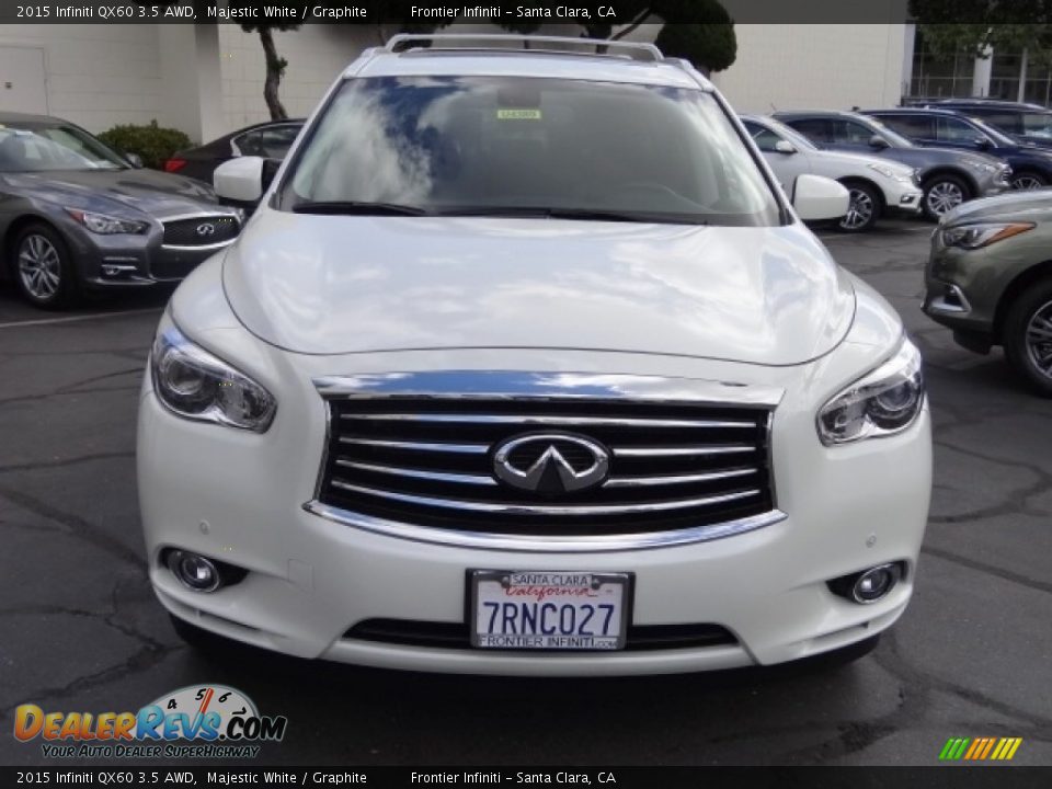 2015 Infiniti QX60 3.5 AWD Majestic White / Graphite Photo #2