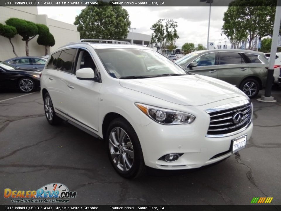 2015 Infiniti QX60 3.5 AWD Majestic White / Graphite Photo #3
