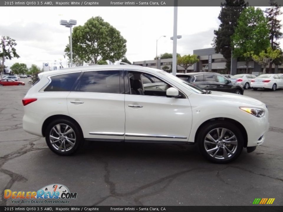 2015 Infiniti QX60 3.5 AWD Majestic White / Graphite Photo #4