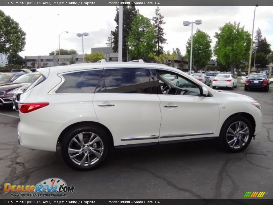 2015 Infiniti QX60 3.5 AWD Majestic White / Graphite Photo #5