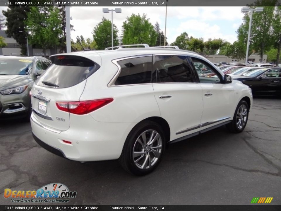 2015 Infiniti QX60 3.5 AWD Majestic White / Graphite Photo #6