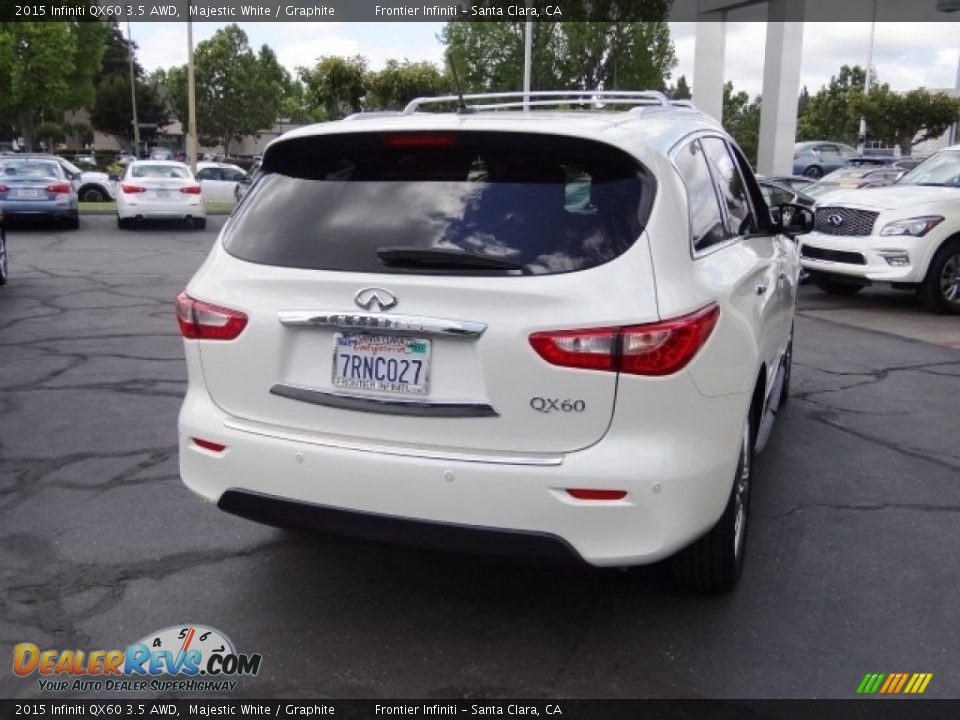 2015 Infiniti QX60 3.5 AWD Majestic White / Graphite Photo #7