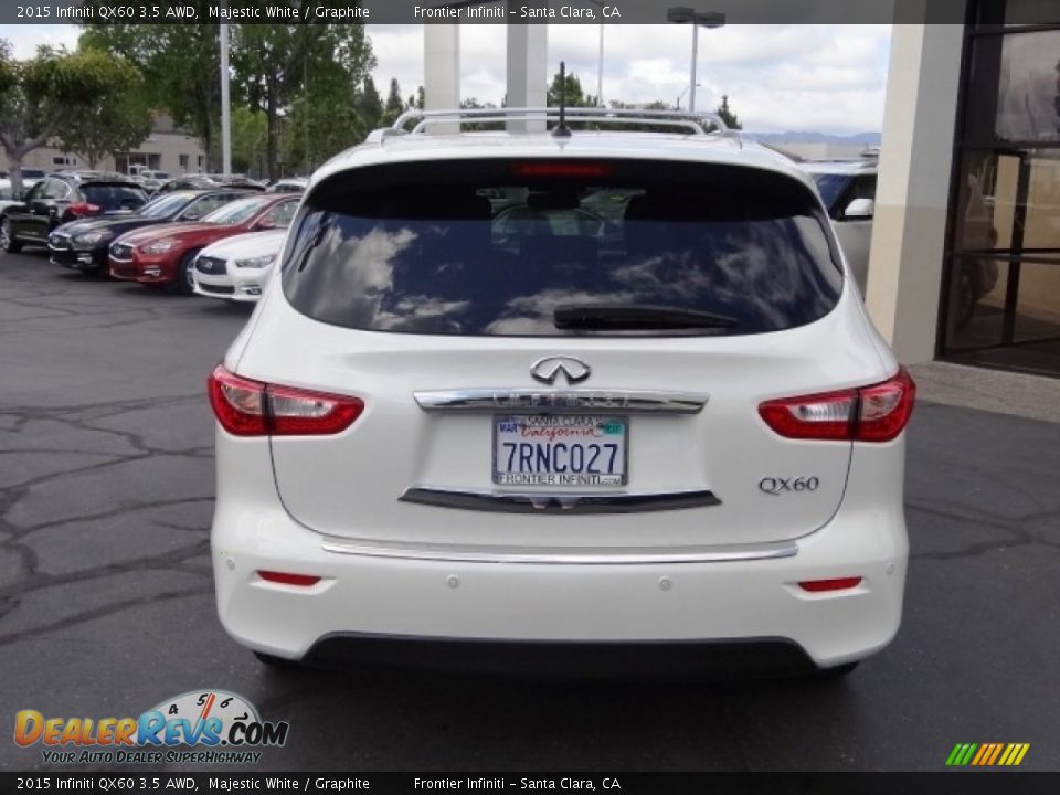 2015 Infiniti QX60 3.5 AWD Majestic White / Graphite Photo #8