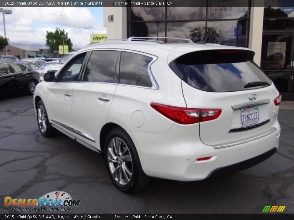 2015 Infiniti QX60 3.5 AWD Majestic White / Graphite Photo #9