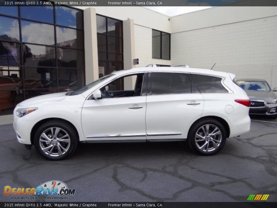 2015 Infiniti QX60 3.5 AWD Majestic White / Graphite Photo #10