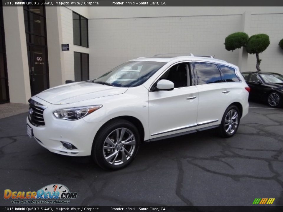 2015 Infiniti QX60 3.5 AWD Majestic White / Graphite Photo #11