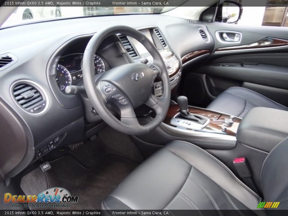 2015 Infiniti QX60 3.5 AWD Majestic White / Graphite Photo #13