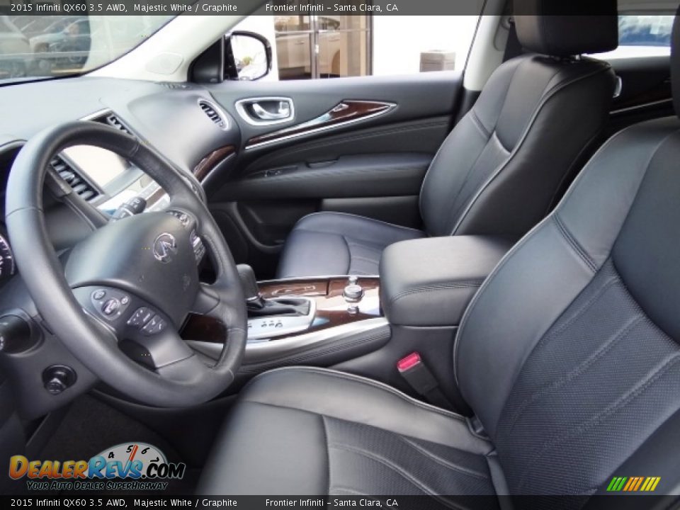 2015 Infiniti QX60 3.5 AWD Majestic White / Graphite Photo #14