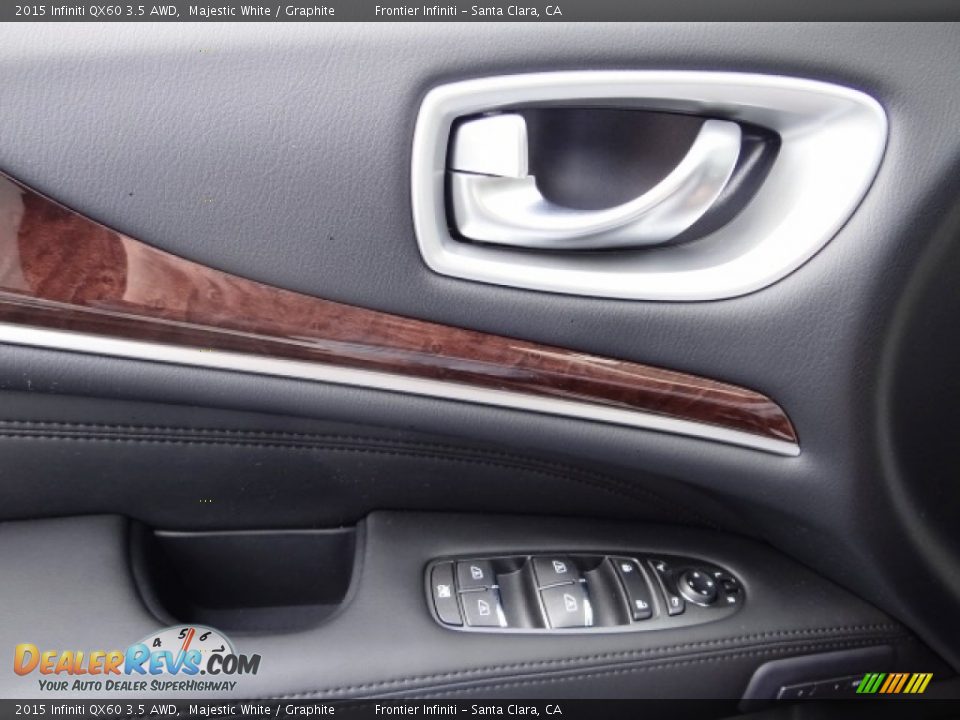 2015 Infiniti QX60 3.5 AWD Majestic White / Graphite Photo #16